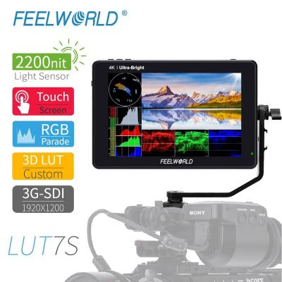 China FEELWORLD LUT7S 7 inch 3G-SDI 4KHDMI 2200nits 3D LUT Touch Screen DSLR Camera Field Monitor with IPS Waveform VectorScope Histogram 7