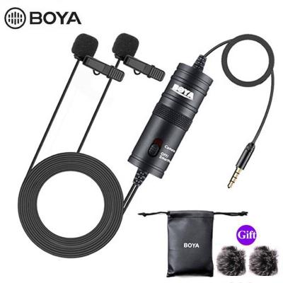 China BOYA BY-M1DM Microphone Handheld Microphone with 6M Cable Dual-Head Detachable Lavalier Lapel for DSLR Canon Nikon iPhone Camcorders Recording for sale