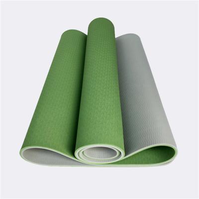 China 2021 New Design Non-Slip Custom Double Layer Hot Multicolor Yoga Pilates Tape Eco-Friendly Yoga Mat for sale