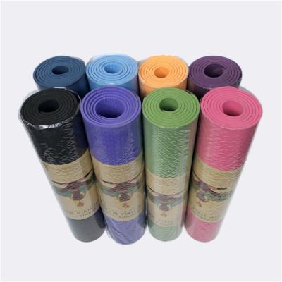 China Multicolor Eco-Friendly Yoga Mat With Carry Bag Fitness Pilates Band Non-Slip Exercise Goods High Quality Workmanship Design Yoga for sale