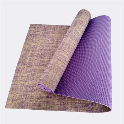 China Yoga Exercises 183*61cm Non-Toxic 5mm Organic Sustainable Nature Jute Cotton Hemp Natural Yoga Mat for sale