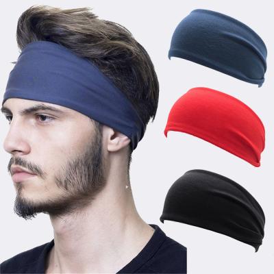 China Solid Color Reusable Soft Custom Running Hair Bands Elastic Hair Workout Yoga Gym Sports Headbands For Men for sale