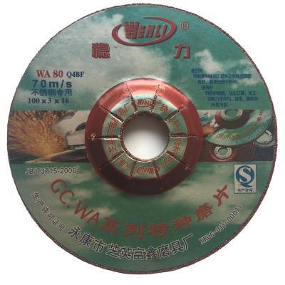 China Polished Metal 4 Inch Aluminum Oxide Cutting Disc Abrasive Grinding Wheel Stainless Steel For Steel And Metal for sale