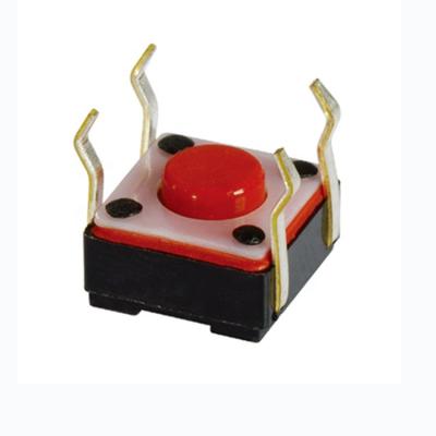 China LCP/BRASS 6.5x6.5mm reverse tact switch spst top operated through hole button switch for sale