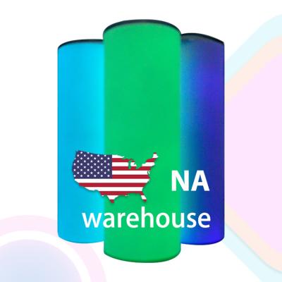 China Disposable Us Warehouse 20 oz Stainless Steel Wall Green Purple Green Double Masks Sublimation Glow In The Dark Tumbler for sale