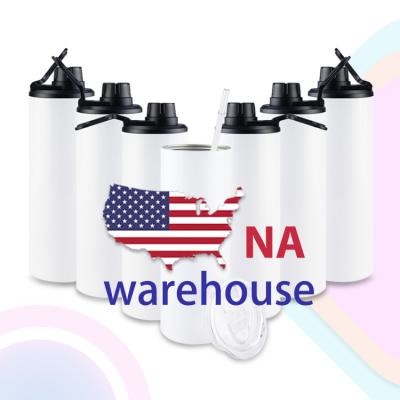 China Sustainable US Warehouse In Stock Blanks 2 Blanks Sublimation Blanks Right Sided Tumbler With Screw Lid for sale