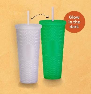 China 2022 Viable 16oz Studded Tumbler With Lid And Straw Halloween Glow In The Dark Mugs for sale