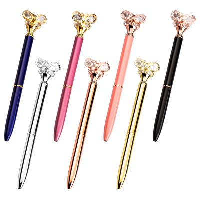 China office & Promotional High Quality New School Style Pen Butterfly Shape Metal Twist Ball Pen Crystal Pen With Custom Logo For Gift for sale