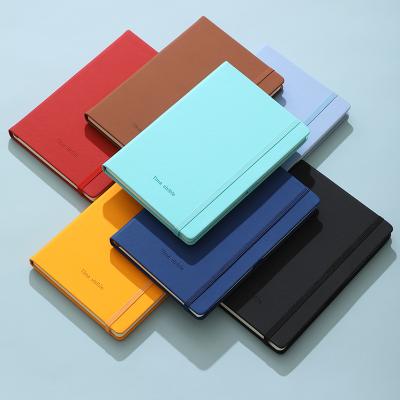 China Customized Colorful Spiral Notebook Size Handmade PU Leather Notebook With Ribbon Travel Personal Journal Diary Soft Leather Notebook for sale