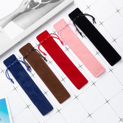 China Schools & Offices Multicolor Double Sided Thickened Flannel Drawstring Pouch Pen Box Gift Pen Can Be Used As LOGO Packaging Bag for sale