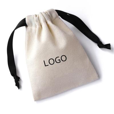 China Eco-Friendly Cheap Custom Recycled Drawstring Bag Canvas Cotton Pouch Gift Jewelry Cotton Small String Bag for sale