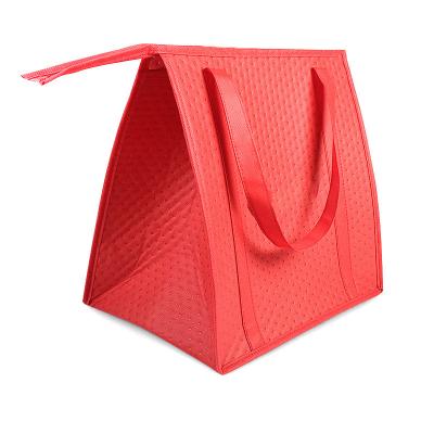 China Waterproof Delivery Food Take Away Small Waterproof Foldable Eco-Friendly Insulated Cooler Tote Bag With Shoulder Strap for sale