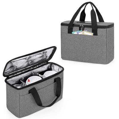 China Waterproof Drinks Carrier For Delivery With Adjustable Dividers Insulated Drinks Holder Bag Carrier Packaging With Handle Reusable 3 Cups for sale