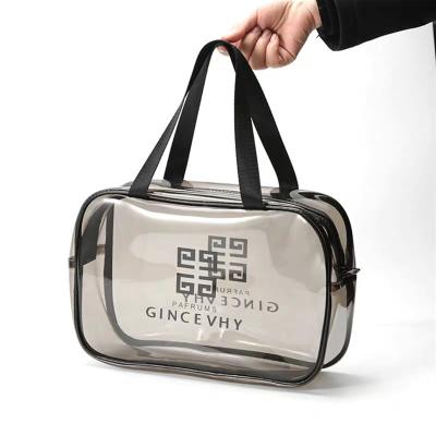 China High Quality Durable Men Washing Travel Hanging Clear PVC Tote Zip Make Up Bag for sale