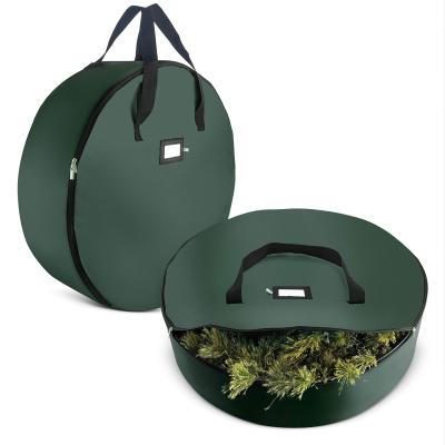 China Holiday Durable Round Christmas Artificial Christmas Tree Wreath Storage Bag for sale