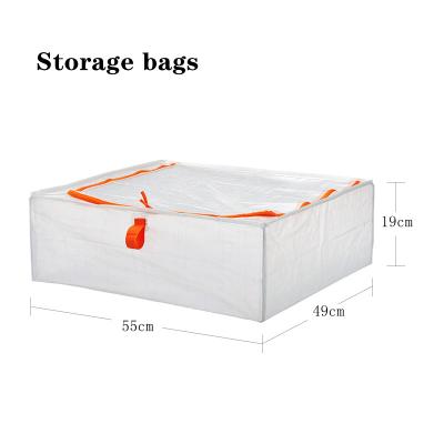 China Sustainable Wholesale Clear Zippered Nonwoven Storage Bag Bedding Storage Hanging Bags for sale