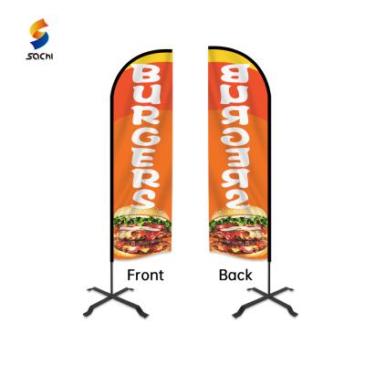 China Health care institute outdoor commercial banner business advertising feather beach flag promotional banners for sale