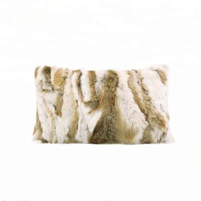 China Real Real Real Fur 100% Natural Good Quality Color Rabbit Fur Pillow for sale