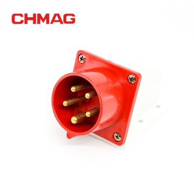 China CHMAG IP44 380V 16a 3phase 5pin industrial wall mount socket multiple socket and outlet for sale