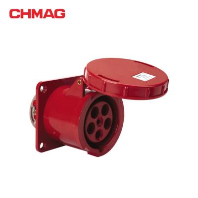 China Chmag 63A 125A 220-380/240-415V 5Pin IP67 Industrial Waterproof Panel Socket 335 345 for sale