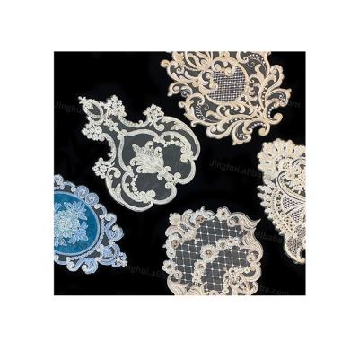 China Garment Accessories Decoration Sustainable Sewing Fabric Embroidered Trims Embroidered Lace Applique for sale