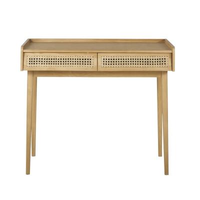 China Hallway Adjustable Modern Home Luxury Rattan Furniture Wooden Console Table(Height) With Drawer for sale