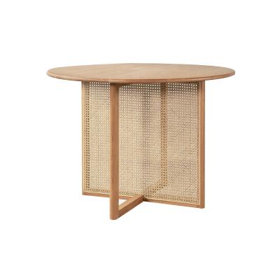 China Japanese Style Adjustable Modern Nordic Creative Rattan Furniture Round Wood Dining Table (The Other) for sale