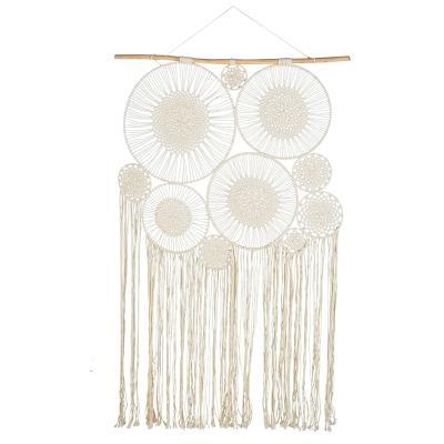 China Bohemian's Hand 120x217cm - Woven Dreamy Boho Cotton Rope Catcher Bohemia White Macrame Wall Hanging Home Decor For Room for sale