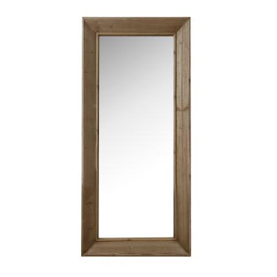 China Art Decor Retro American Solid Wood Frame Full Size Floor Standing Mirror For Bedroom for sale