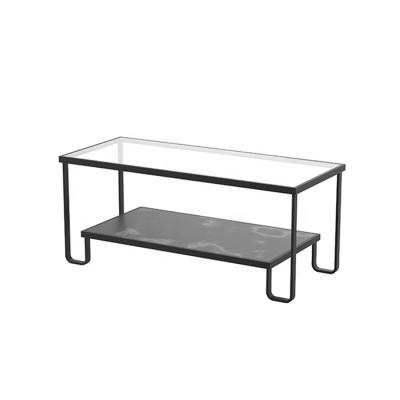 China Modern Glass Coffee Table (Other) OEM ODM Factory Adjustable Contemporary Black Marble Living Room Furniture Storage Coffee Table Low Table for sale