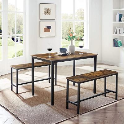 China Rustic Wood Dining Table and Chairs (Size) Industry Kitchen Furniture Adjustable Modern Living Room Iron Set for 2 for sale