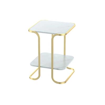 China Modern Sofa Side Table Gold Metal White Marble (Other) BELLEWORKS Manufacturer Mesas Auxiliares 2021 Hot Adjustable Luxury Living Room Furniture for sale