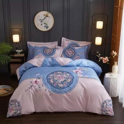 China Colorful Polyester Shrink-Resistant Bed Sheet 3D Flowers Flat Panel Scatter Printing Polyester Bed Sheet Fabric for sale