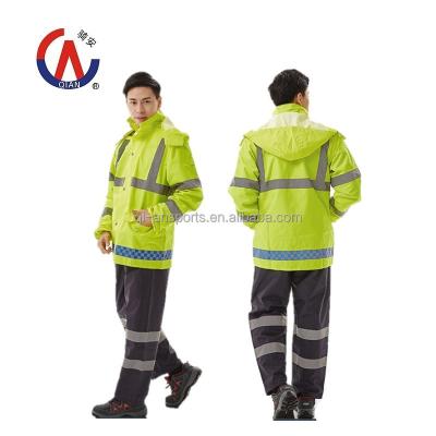 China collapsible & QA-2137 Wearable Safety Guard Uniform / Safety Work Waterproof Wear For Work Outdoor High Visibility Reflective Stripe Night-Be Seen for sale