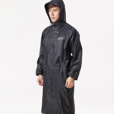 China Plastic Raincoat Poncho - PVC Long Raincoat QA-1701 Black for sale