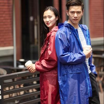 China Long raincoat Poncho Pocket QA-1701 of red polyester PVC for sale