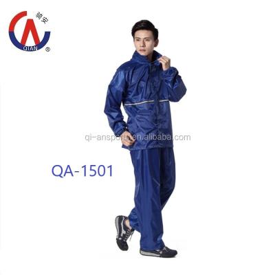 China Blue Adult Singlet Rain Suit Waterproof Clothing Polyester Raincoat With Pants QA-1501 For Wholesale for sale