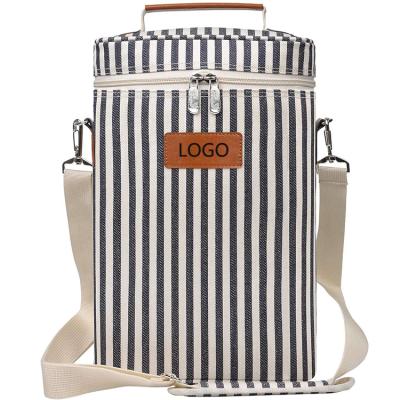 China Custom Portable Wine Waterproof Tote Insulated Picnic Cooler Bag Travel Bottle Carrier Bag For Wine for sale