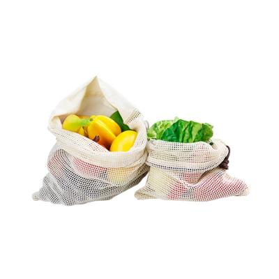 China Shopping 100% Portable Fabrics Half Mesh Produce Bag Set Eco-Friendly Cotton Half Organic Washable Drawstring for sale