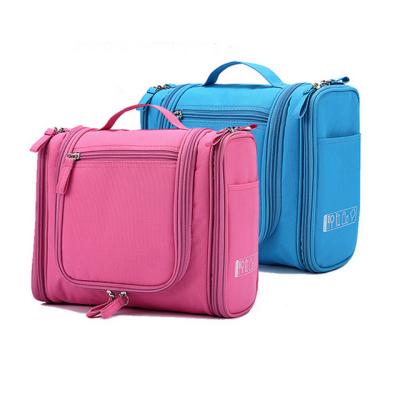 China Polyester Toiletry Bag Travel Sturdy Hook Makeup Kit Hanging Cosmetic Bag for sale