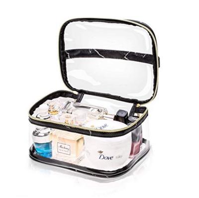 China Clear Ladies Fashion PVC Toiletry Bag Organizer Case Clear Cosmetic Bag With Handle for sale