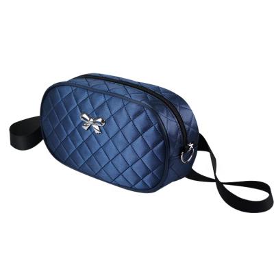 China Multiple Use Fashion Sewing Fabric Pussy Pack Waist Bag Beauty Messenger Royal Blue Stitching Dual Function Shoulder Bag For Girl for sale