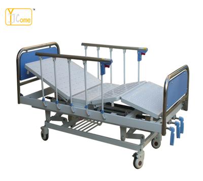 China Medical Bed 3Function Ward Bed Cheapest Folding Fence Steel Panel Tube Bed Care Bed Head and Foot Commode for sale