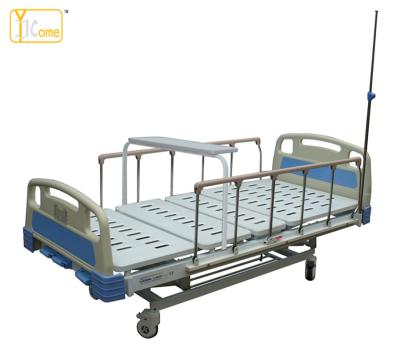 China Hospital Bed Furniture Crank Manual Hospital Bed 3 Medical Adjustable Portable Patients for sale