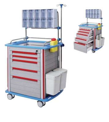 China Contemporary Medical Equipment ABS Hospital Emergency Drug Nursing Trolley for sale