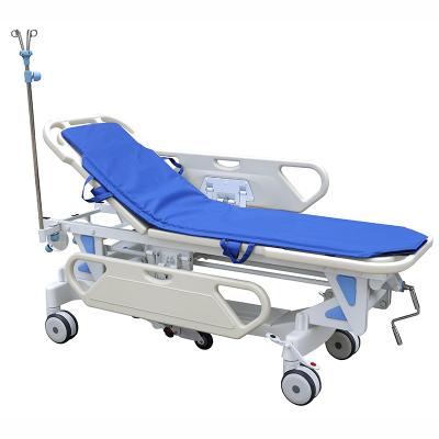 China Back Section Adjust Height Cheap Automatic Folding Medical Hospital Ambulance Stair Trolley Transfer Patient Transport for sale