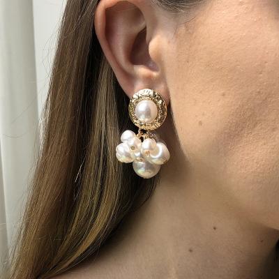 China Hot Sale Alloy Stocked Earrings Bead All-match Geometric Classic Earrings Elegant Yellow Gold Plated Cute Jewelry Eardrop for sale