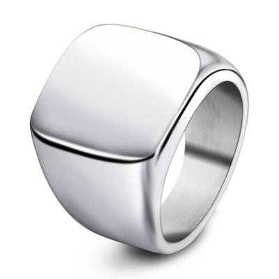 China Stocked Stainless Steel Optional Mens Square High Quality Solid Titanium Steel Soft Three-color Ring for sale