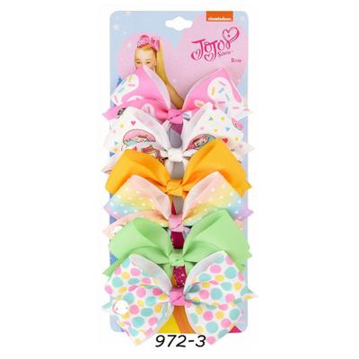 China Cute Rainbow JoJo Swia Hair Bow 6pcs/sets Dot Print Girls Lead Free Nickel Free Clip for Girls Hair Accessories for sale