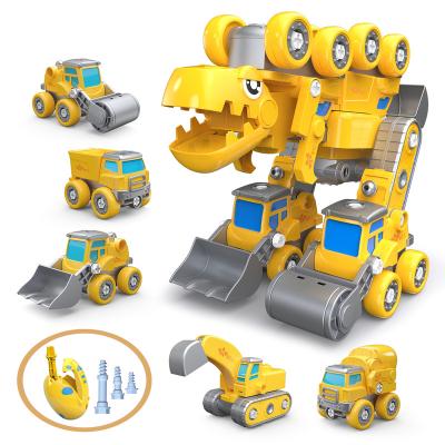 China ERCHAOXI 5 IN 1 Educational Building Dinosaur Robot Toy with Manual Screwdriver for Kids Boys 17.8x30.6x24cm for sale